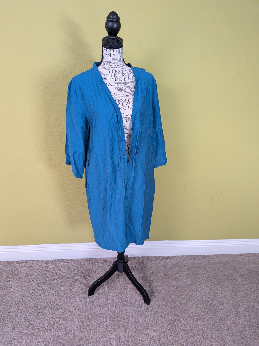 Lightweight Button-Front Blue Tunic